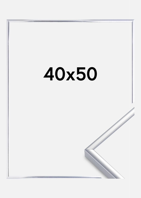 Ramme Aluminium Akrylglass Blank Sølv 40x50 Cm