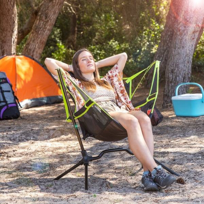 Campingstol med gyngefunksjon - sammenleggbar