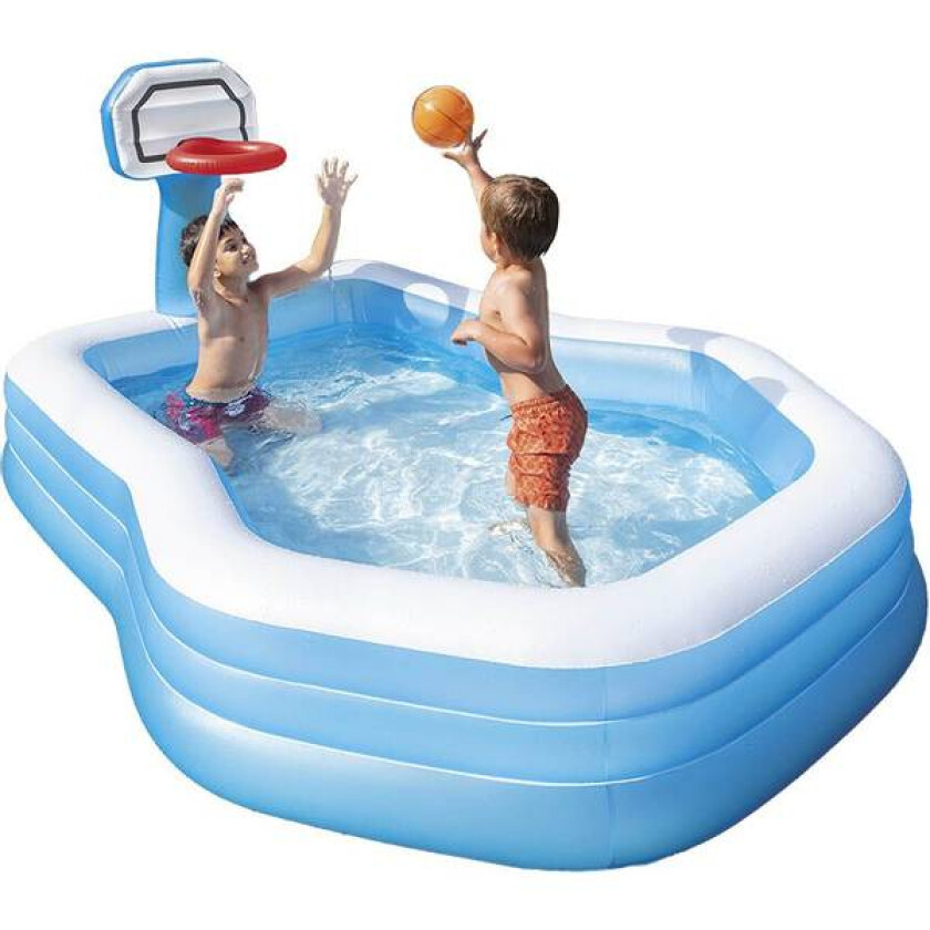 badebasseng med basketballbøyle