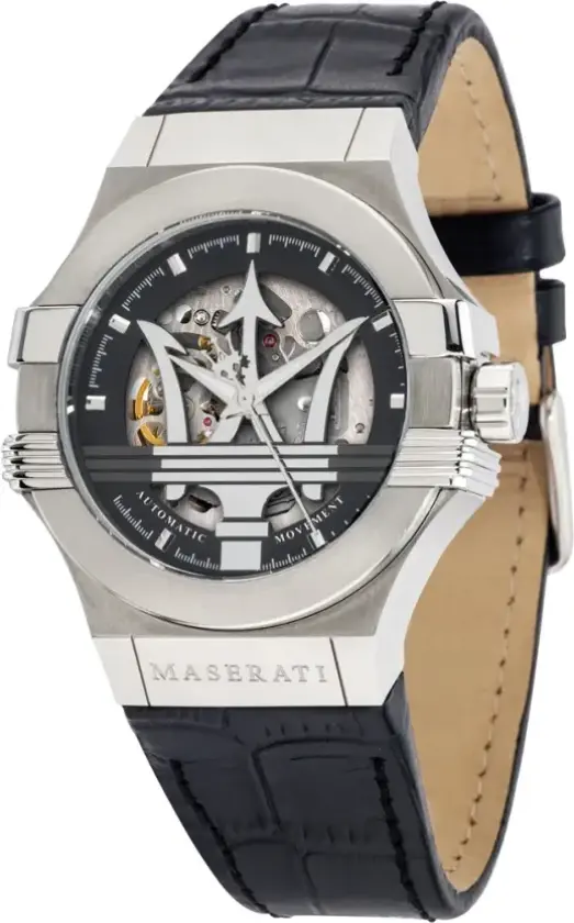Herreklokke R8821108038 Potenza Sort/Lær Ø42 mm