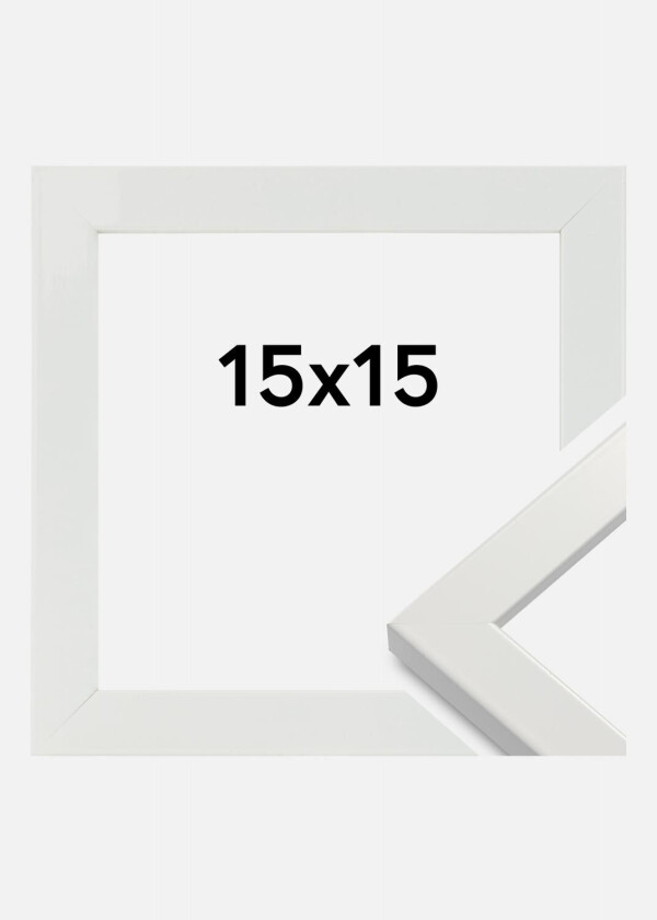 Ramme White Wood Glossy 15x15 Cm