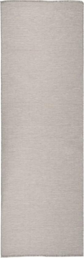 Utendørs flatvevd teppe 80x250 cm gråbrun