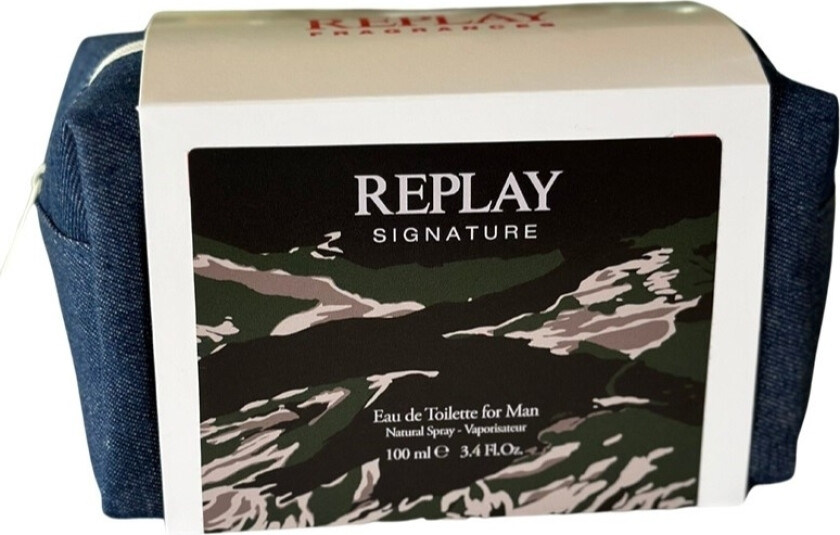Giftset Replay Signature Man Edt 100ml + Pochette