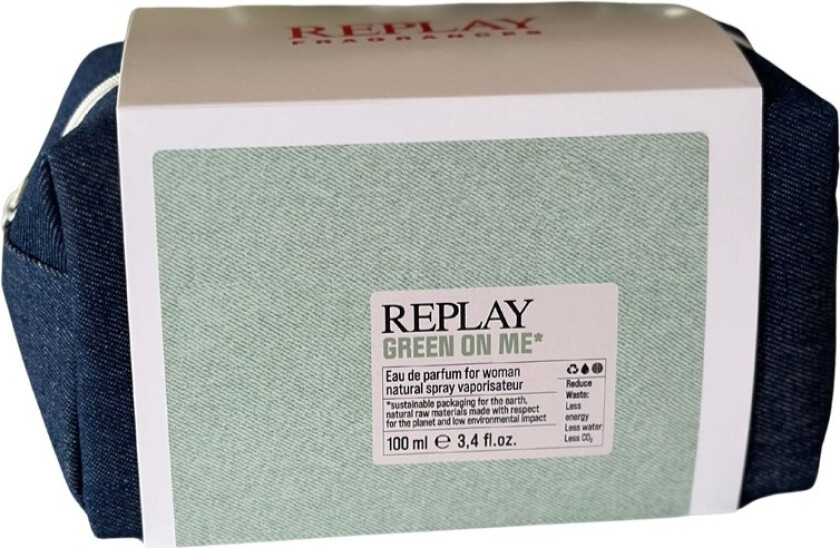 Giftset Replay Green On Me Woman Edp 100ml + Pochette