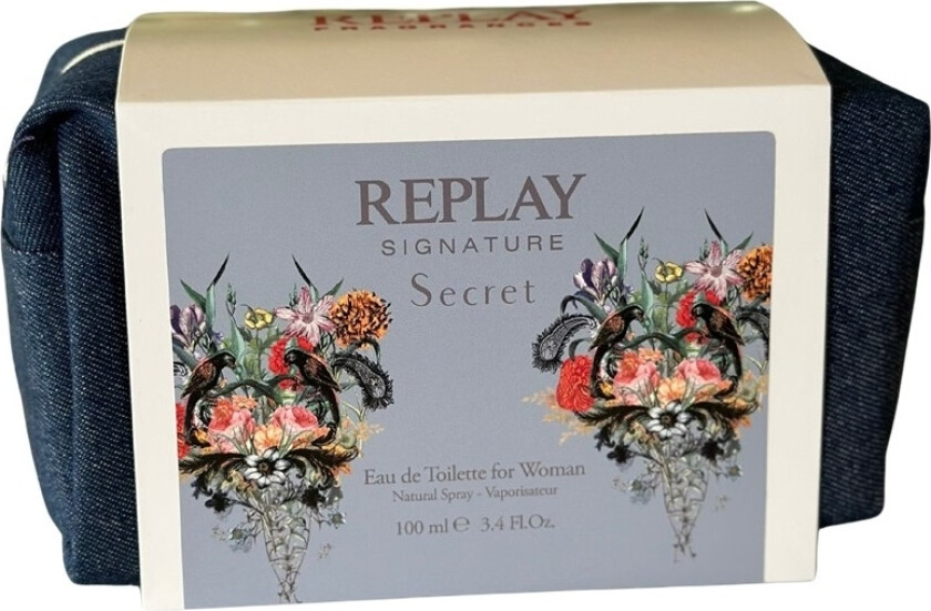 Giftset Replay Signature Secret Woman Edt 100ml + Pochette