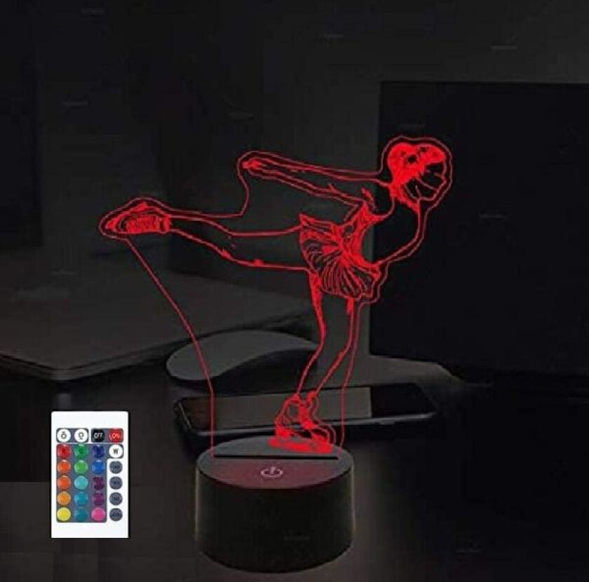 3D LED-kunstløp nattlampe drevet av fjernkontroll