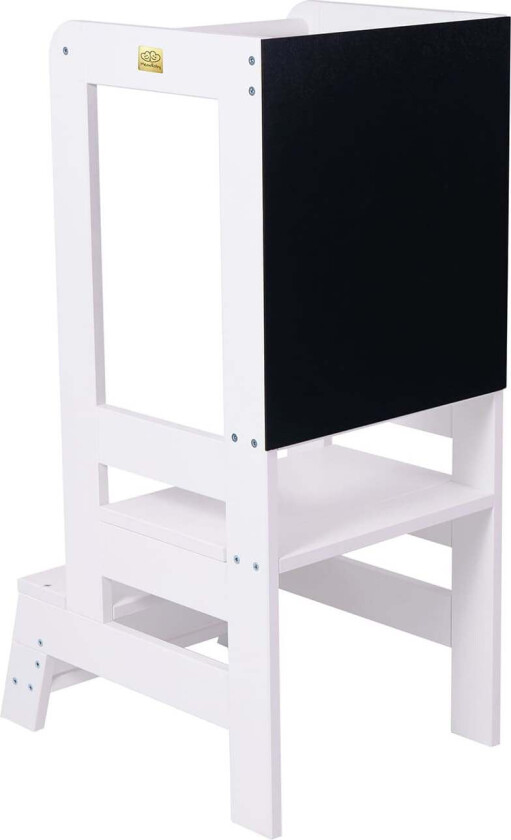 Meowbaby Læringstårn med Tegnebrett, Hvit - Motoriske møbler - Furu