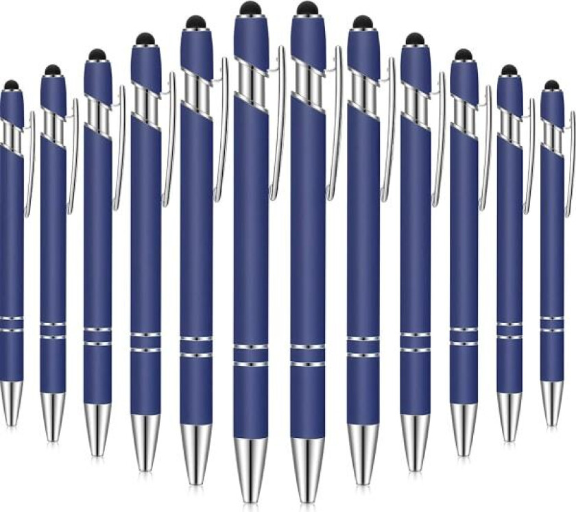 12 stk kulepenn med stylus-spiss, 1,0 mm svart penn