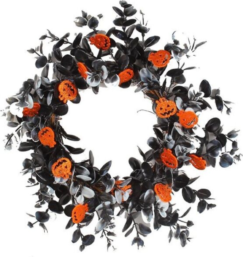 18 tommers julekrans gresskar krans med glitter dekorasjoner høstdekorasjoner med tre gresskar Thanksgiving dekorasjoner