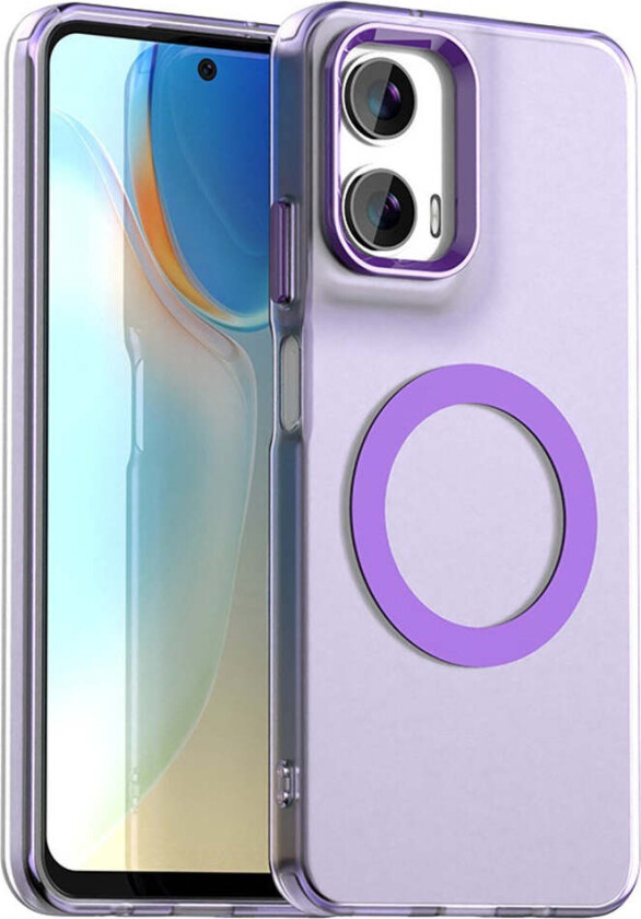 Motorola Moto G35 5G Hybrid Plast Deksel - MagSafe Kompatibel - Gjennomsiktig / Lilla