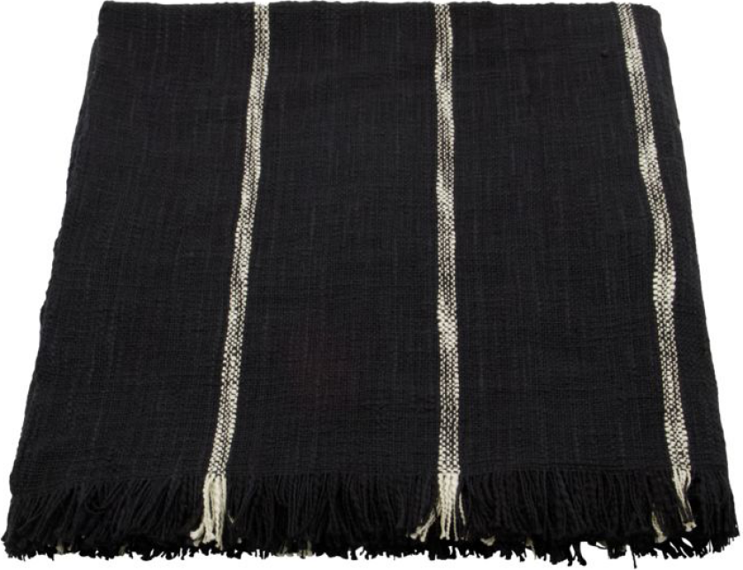Tuur sengeteppe 130x180 cm Svart-off white