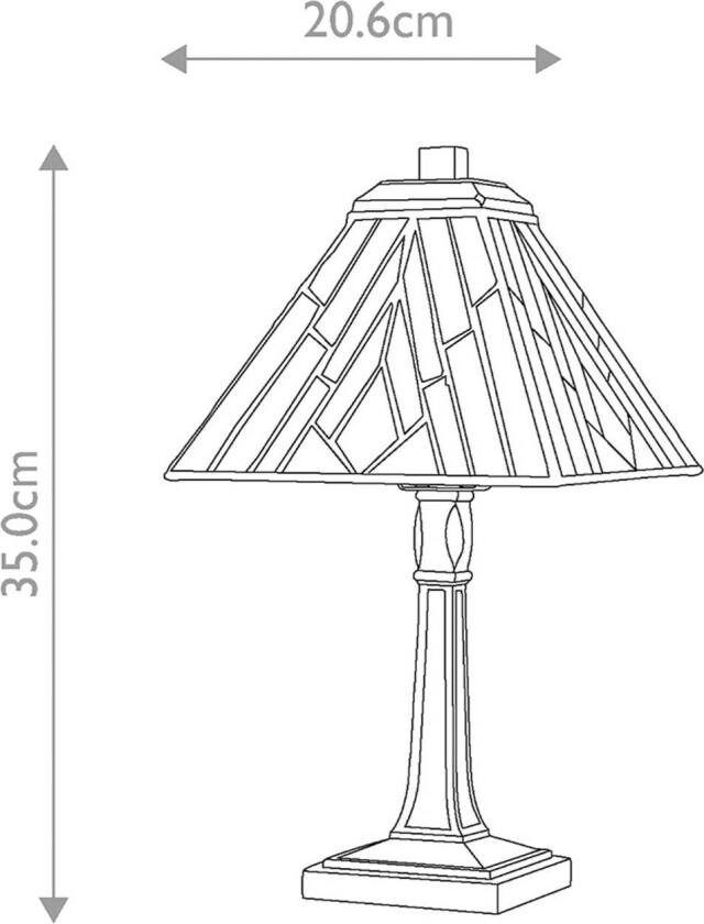 Alderley bordlampe, 20 cm x 20 cm, Tiffany-stil, bronse