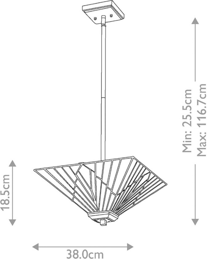 Alderley taklampe, høydejusterbar, Tiffany-stil