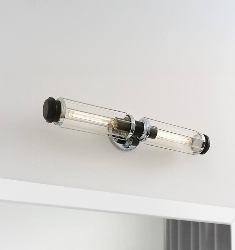 Masthead vegglampe til bad, krom, 2 lyskilder, høyde 61 cm, IP44