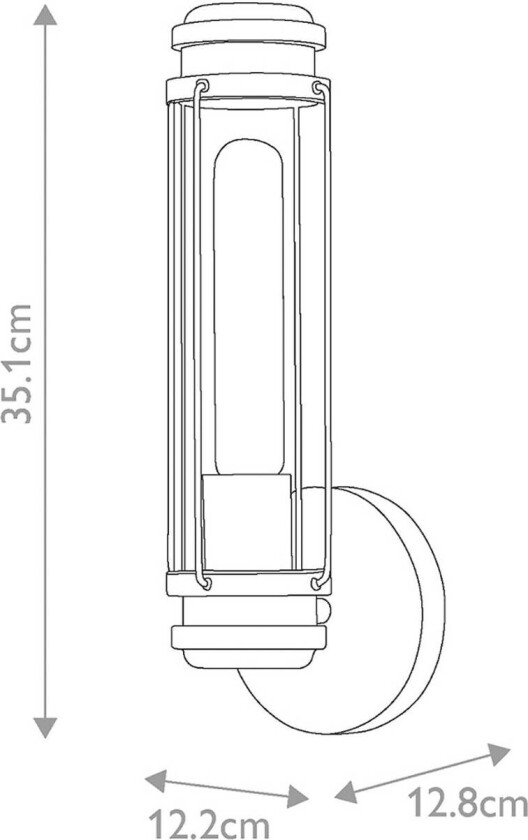 Masthead vegglampe til bad, krom, 1 lyskilde, høyde 35 cm, IP44