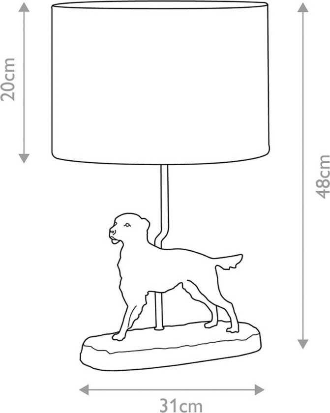 Rufus bordlampe, bronse-patina/creme, lin, harpiks