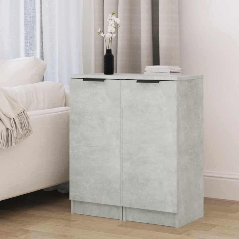 Skjenker 2 stk betonggrå 30x30x70 cm konstruert tre