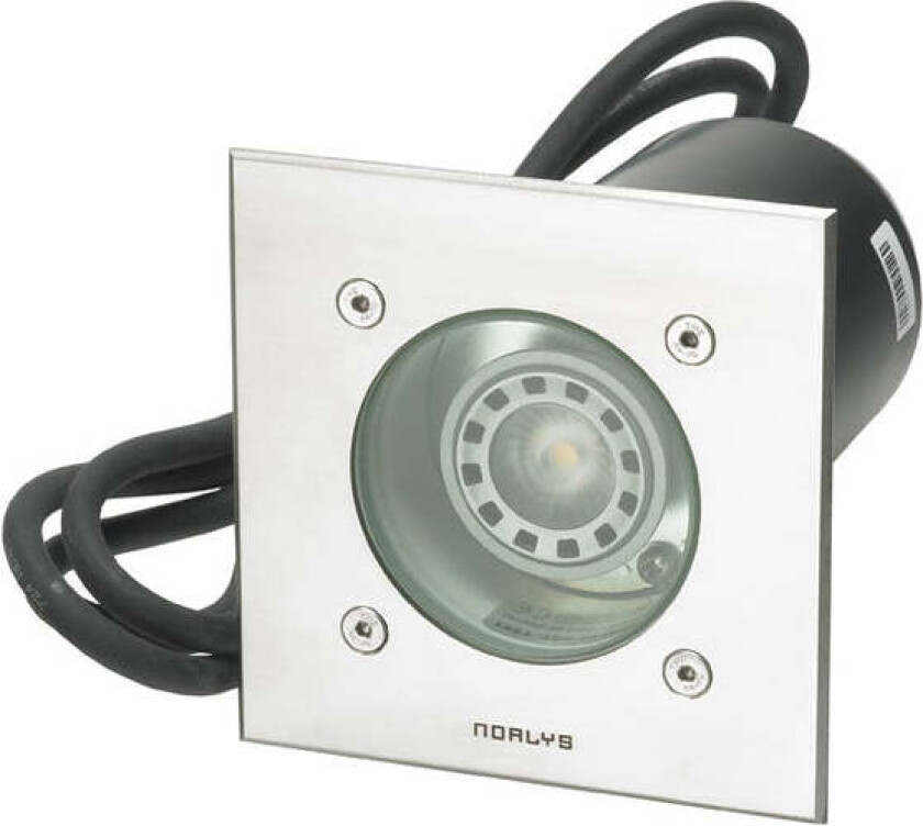 Rena 1551 uplight firkantet IP68 5,5W - Stål/Klart glass