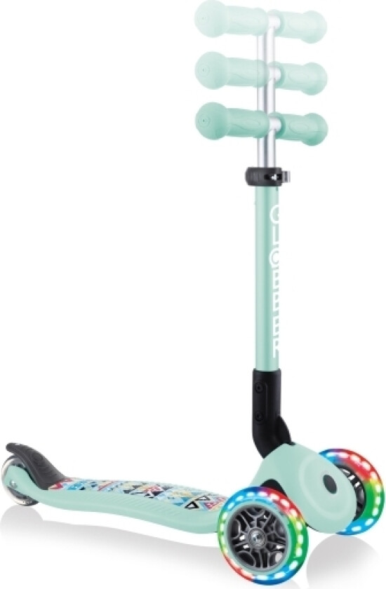 Globber Junior Foldable Fantasy Lights, Barn, Trehjuls Sparkesykkel, Blå, Alle Kjønn, Asfalt, Brosten, Pebble, 50 Kg