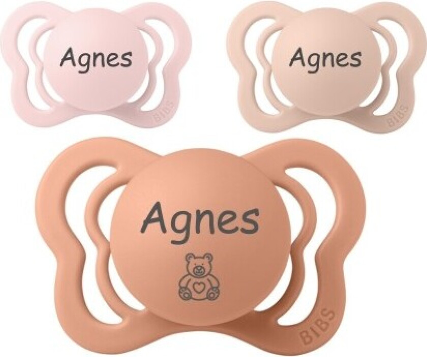 Bilde av Bibs Couture, Str. 1 (0-6 Md.), Anatomisk - Lateks, Smokker Med Navn