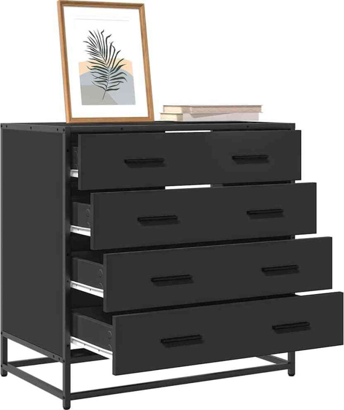 Kommode svart 70x41x70 cm konstruert tre
