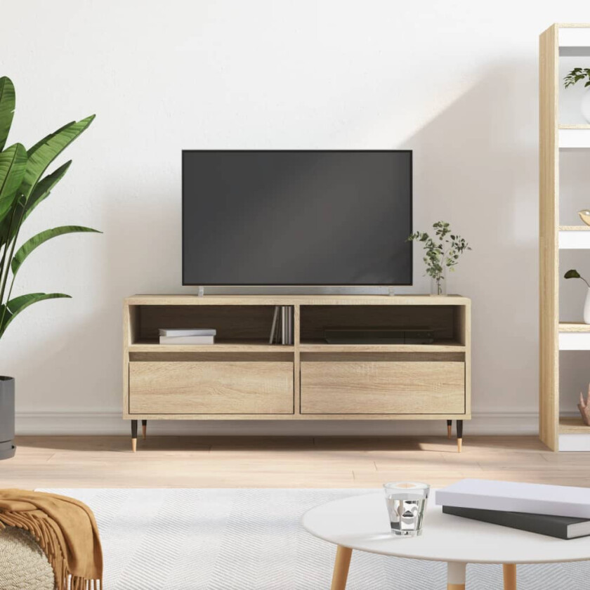 TV-benk sonoma eik 100x34,5x44,5 cm konstruert tre