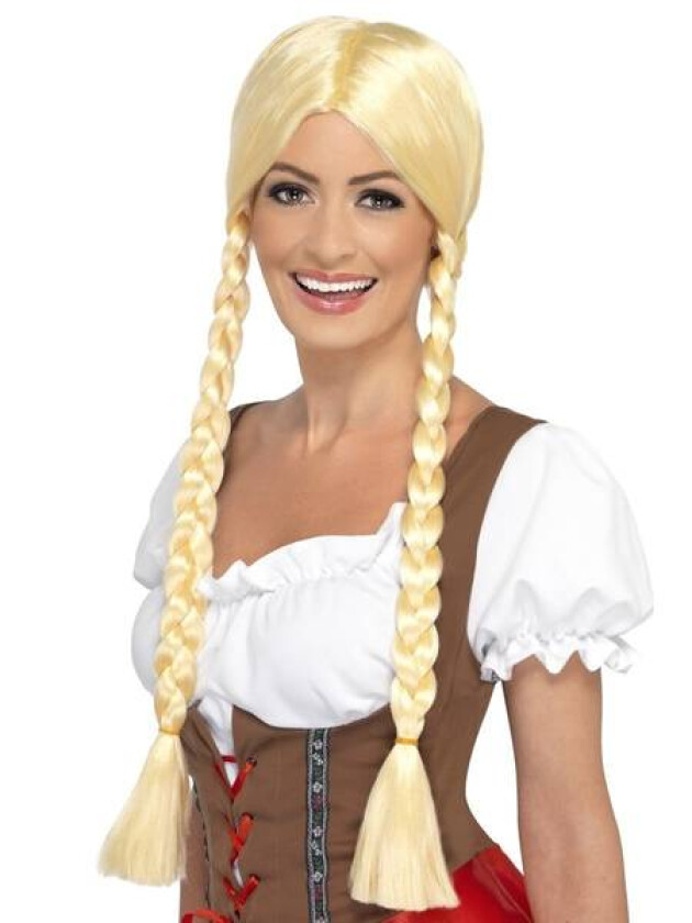 Bavarian parykk med fletter - blond