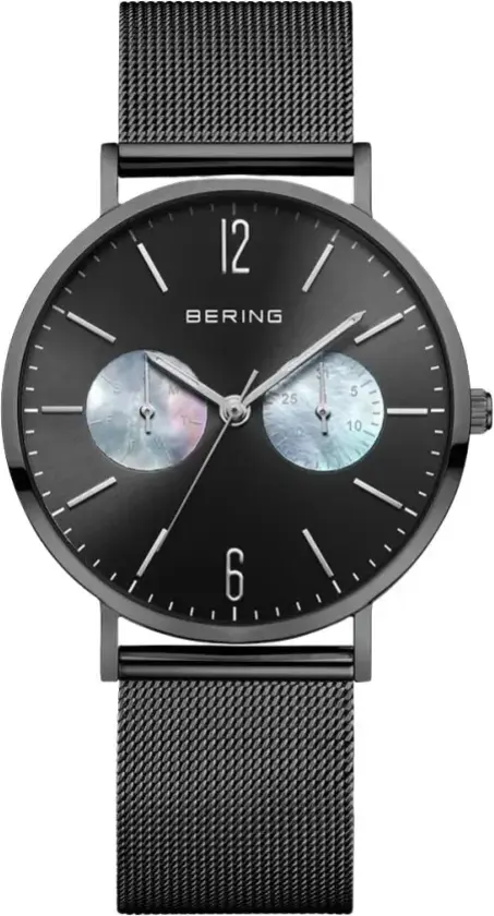 Dameklokke 14236-123 Classic Sort/Stål Ø36 mm