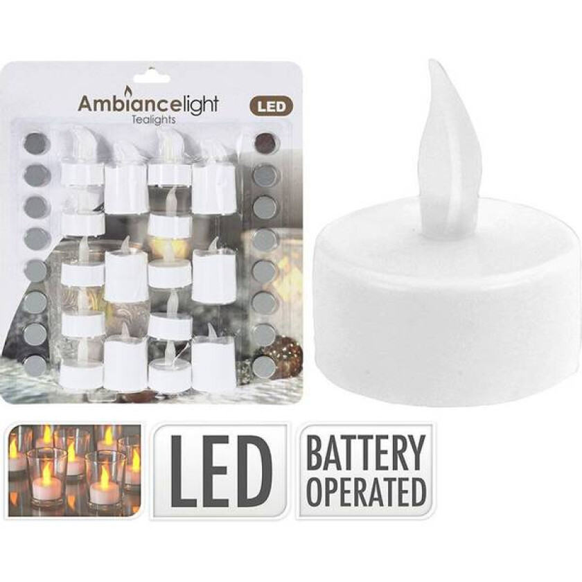 Telys LED - sett 16 stk - store og små