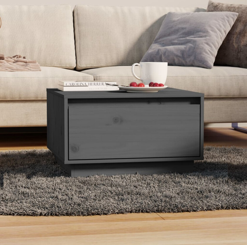 Salongbord grå 55x56x32 cm heltre furu