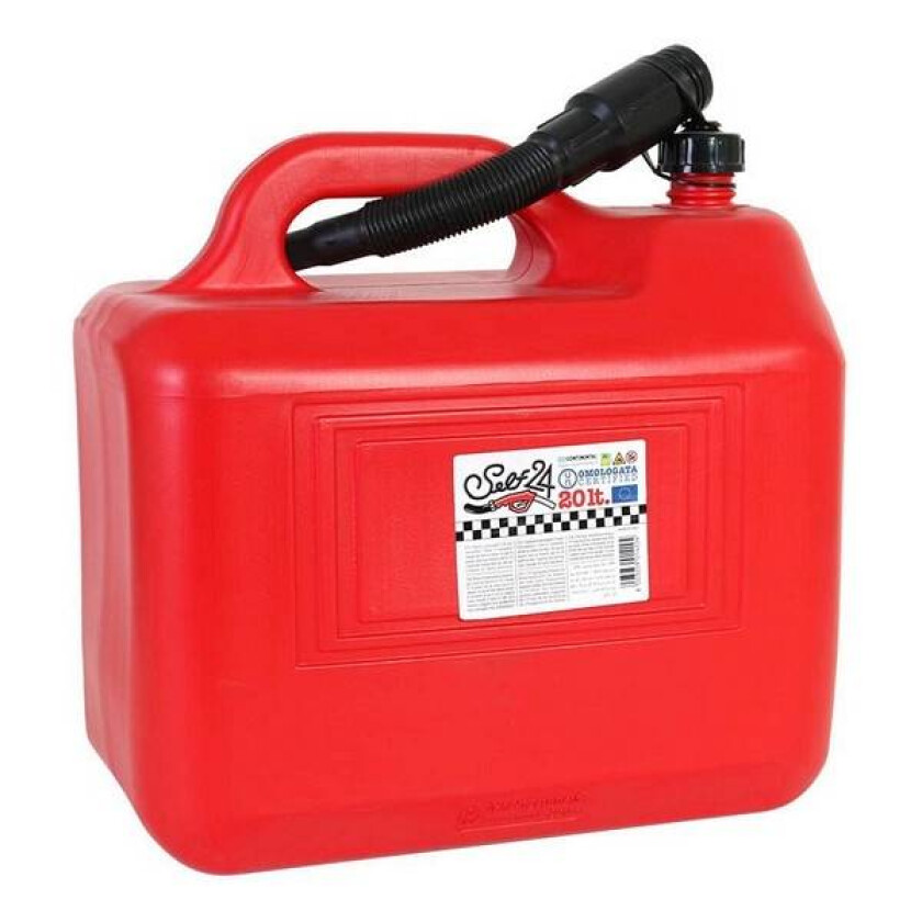 Bensinkanne med helletut 20L Rød