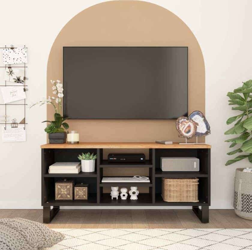 TV-benk 100x33x46 cm heltre akasie og konstruert tre