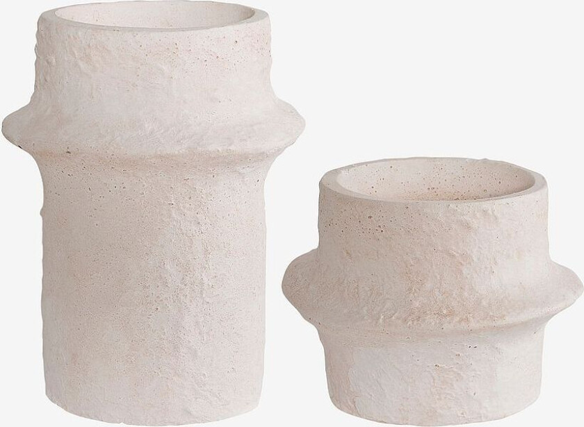 Lysestake - sett med 2 stk., Hvit