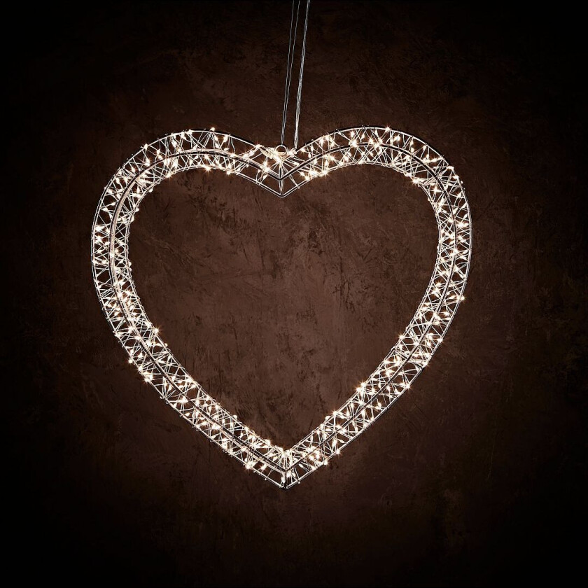 Metal Heart 38x3,5 cm m/480 LED, Hvit