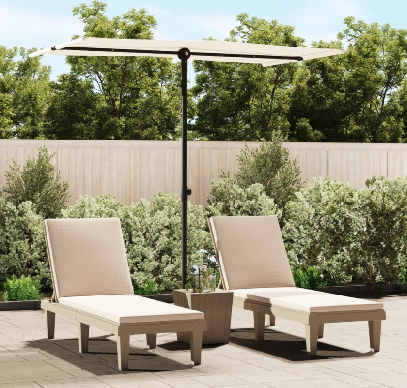 Parasoll med aluminiumsstang 180x110 cm sandhvit