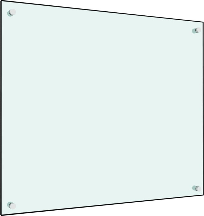 Kjøkkenplate hvit 70x60 cm herdet glass