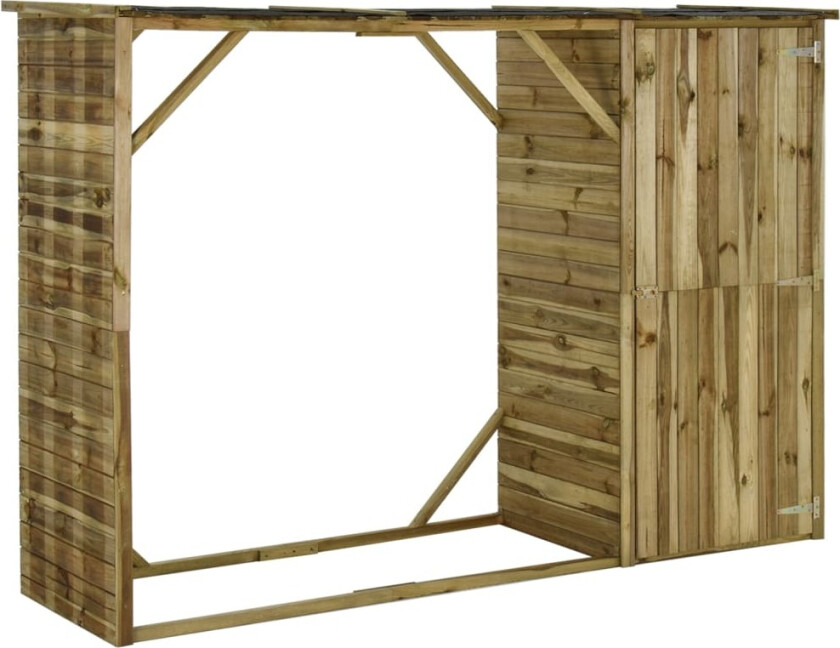 Vedskjul furu 253x80x170 cm