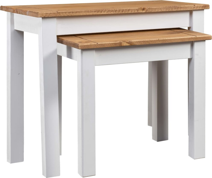 Stablebord 2 stk hvit heltre furu Panama Range