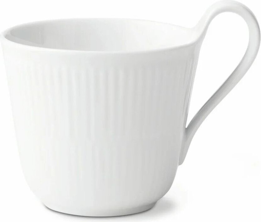 White Fluted kopp med høy hank 33 cl