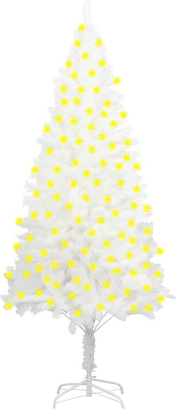 Forhåndsbelyst kunstig juletre hvit 240 cm