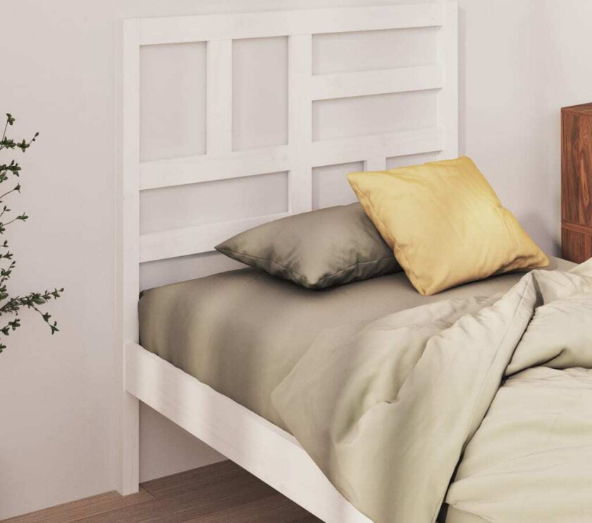 Sengegavl hvit 81x4x104 cm heltre furu