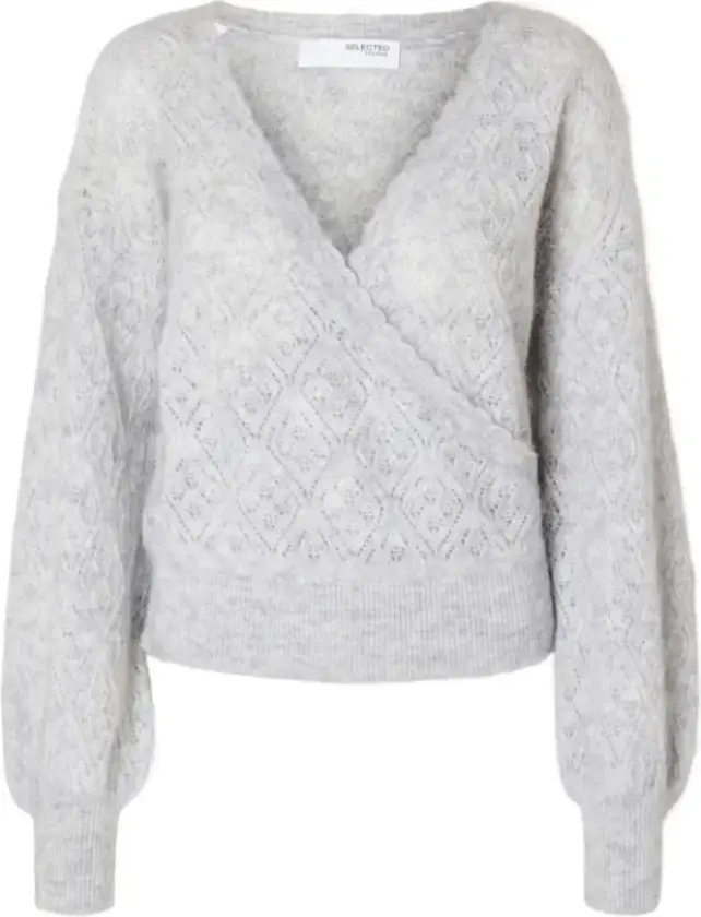 Dame, Strikkevarer, Grå, S