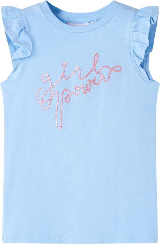 T-skjorte for barn med volangermer lyseblå 140