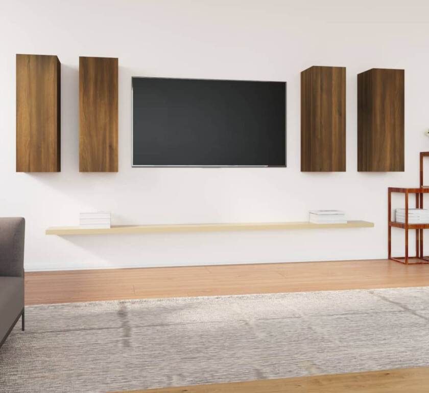 TV-benker 4 stk brun eik 30,5x30x90 cm konstruert tre