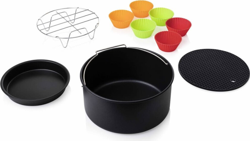 Bilde av Tilbehørssett til frityrkoker 10 deler 3,2L metall og silikon