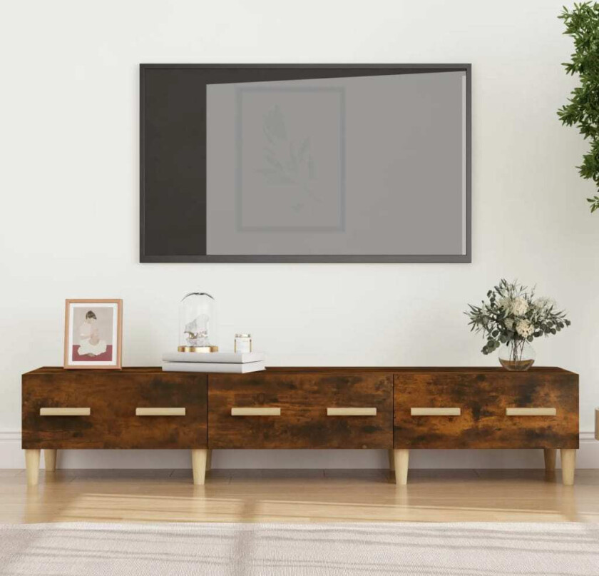 TV-benk røkt eik 150x34,5x30 cm konstruert tre
