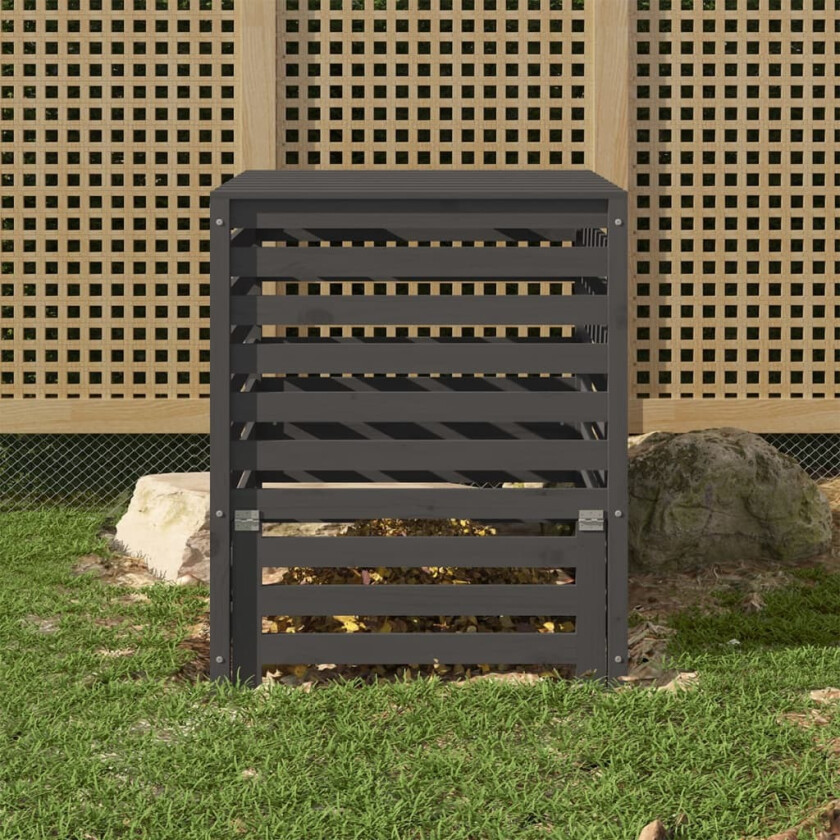 Kompostkasse grå 82,5x82,5x99,5 cm heltre furu