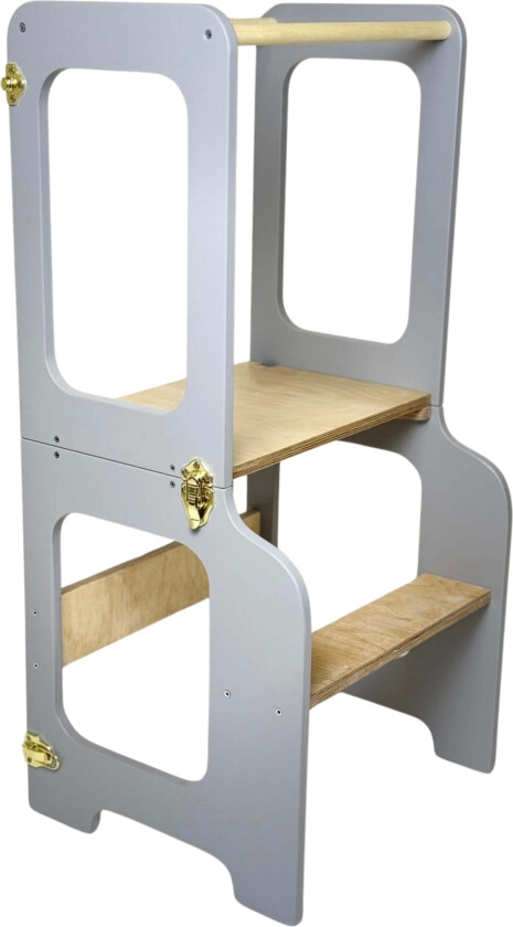 Family-scl 4-in-1 Læringstårn, Grå - Motoriske møbler - Plywood
