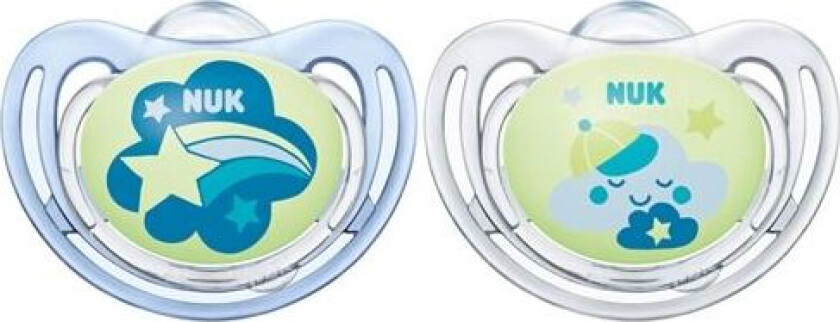 Freestyle Night & Day 6-18 Måneder Smokk 2-pack, Blå - Smokker