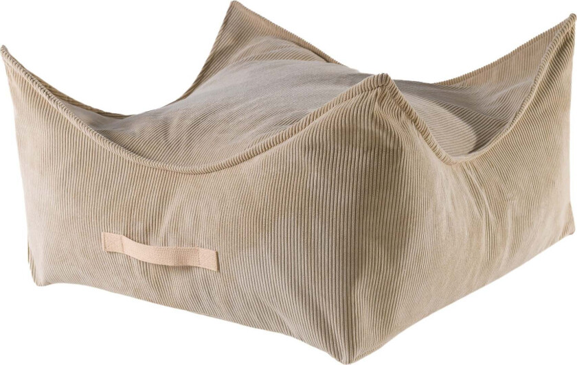 Meowbaby Puff Kvadrat Slimcord, Sandbrun - Sittemøbler - Polyester